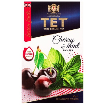 ТЕТ Cherry and Mint Green Tea 2g*20pcs - buy, prices for METRO - photo 2