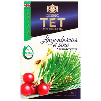 ТЕТ Black Tea with Lingonberries and Needles 20pcs*2g - buy, prices for Vostorg - photo 2