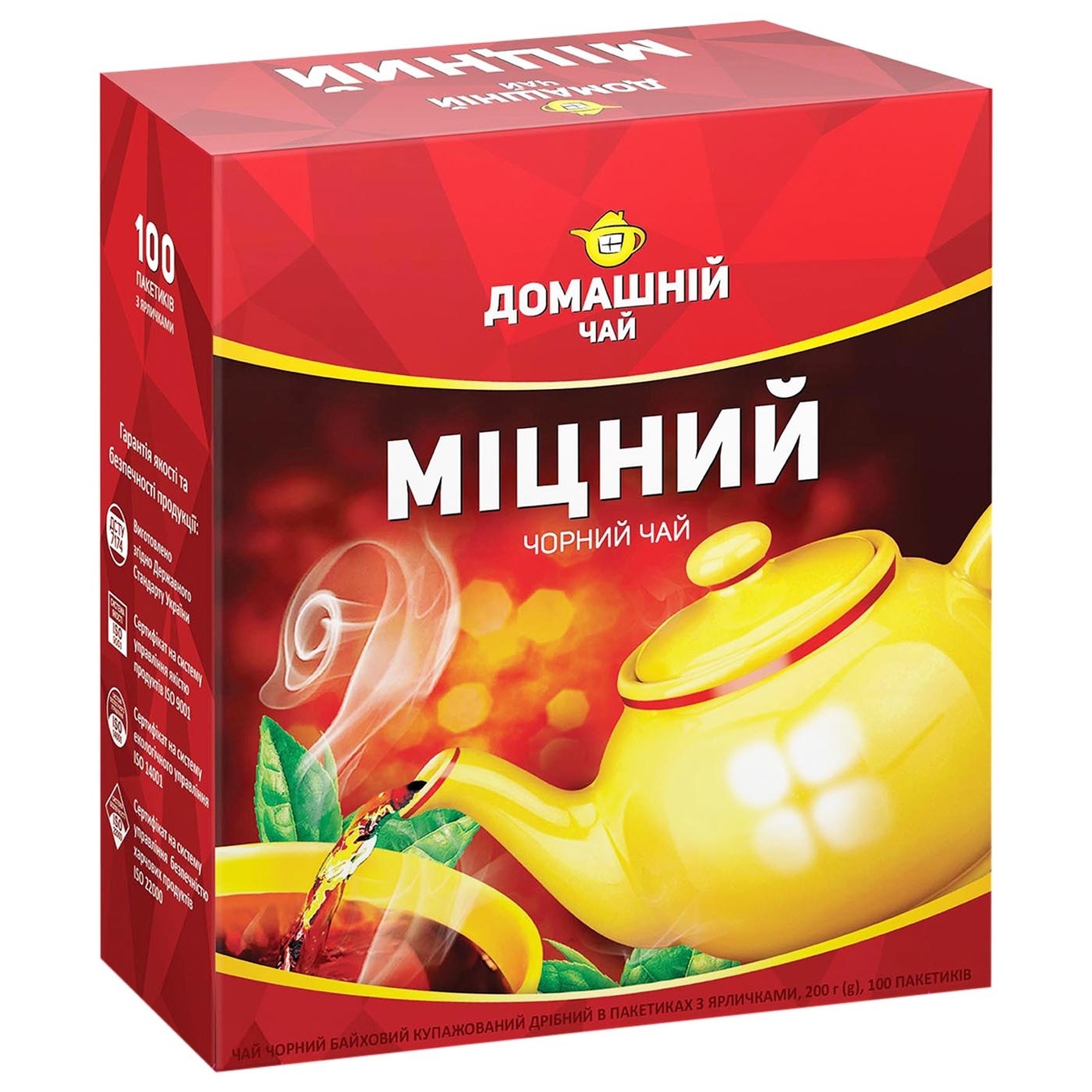 

Чай Домашний Крепкий черный 100шт*1.5г