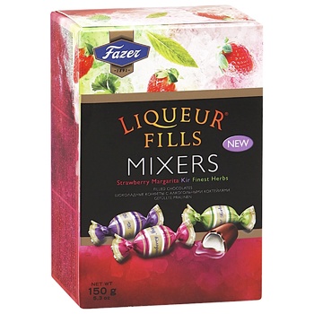 Цукерки Fazer Liqueur Fills Mixers зі смаком алкогольних коктейлів 150г