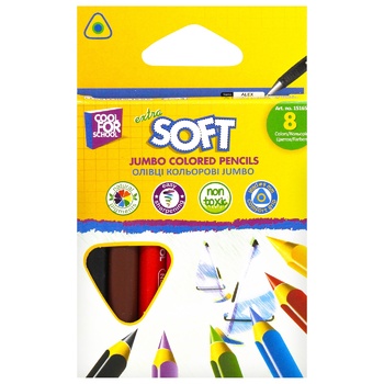 Карандаши цветные Cool for School Jumbo extra soft 8 цветов