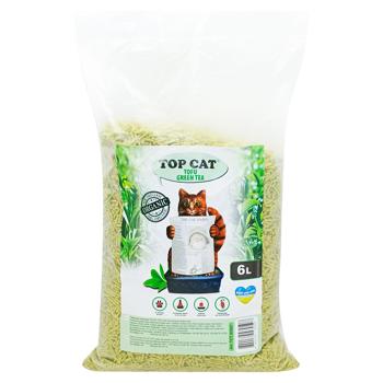 Наполнитель гигиенический Top Cat Tofu Green Tea для кошек соевый 6л - купить, цены на Чудо Маркет - фото 1