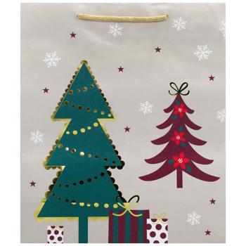 Пакет подарочный Auchan М 25x30x10см в ассортименте - купить, цены на Auchan - фото 2