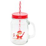 Zed Christmas Jar with Straw 450ml