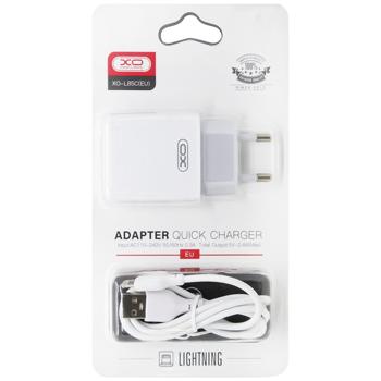 XO 2 USB + Lightning Adapter Quick Charger XO-L85C(EU) - buy, prices for Auchan - photo 1