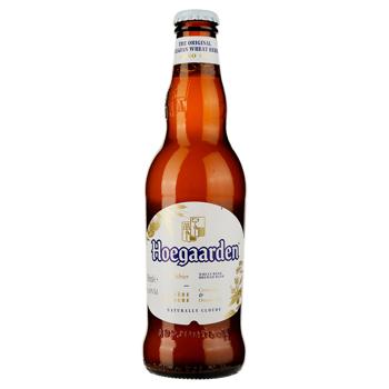 Пиво Hoegaarden Wit Blanche светлое нефильтрованное 4,9% 0,33л - купить, цены на Cупермаркет "Харьков" - фото 1