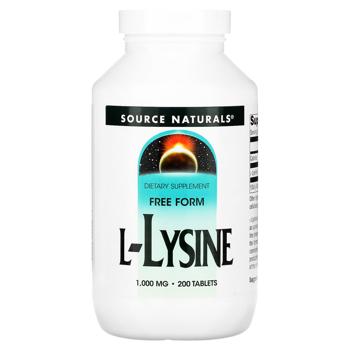 Source Naturals L-Lysine 1000mg 200 tablets