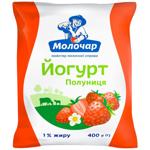Йогурт Молочар полуниця 1% 400г