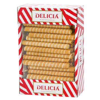Трубочки вафельные Delicia со вкусом топленого молока 450г - купить, цены на КОСМОС - фото 2