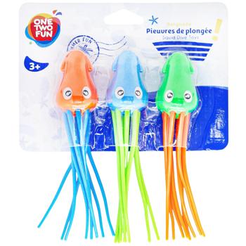 One Two Fun Squid Dive Toys 3pcs