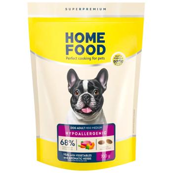 Сухий корм для собак Home Food Hypoallergenic Adult Mini & Medium 700 г - телятина з овочами - купити, ціни на MasterZoo - фото 1