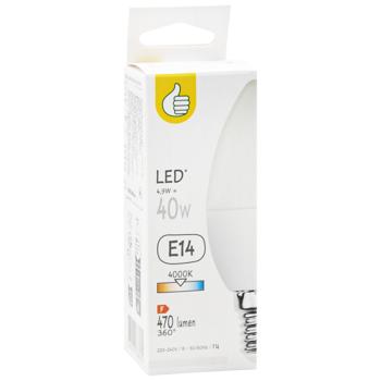 Auchan LED Candle Lamp E14 4.9W 4000K White - buy, prices for Biotus - photo 3