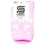 Шкарпетки жіночі Premier Socks махра олені рожеві розмір 23-25