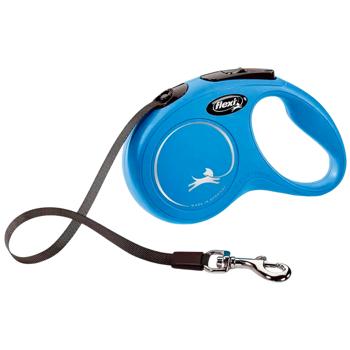 Flexi New Classic повідець-рулетка для собак S стрічка 5 м - синій - купить, цены на MasterZoo - фото 1