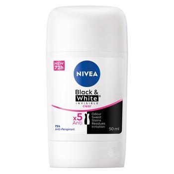 Антиперспирант  твердый Nivea Черное и белое Невидимый Clear 50мл - купить, цены на - фото 2
