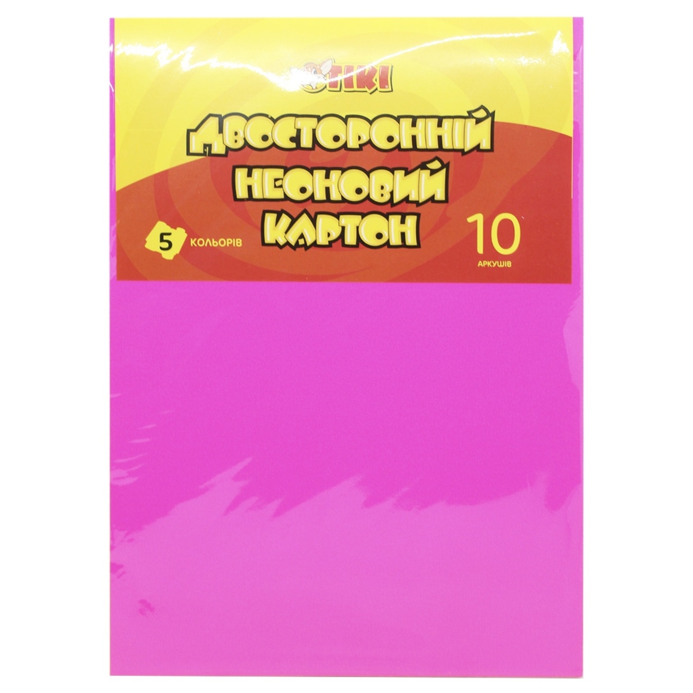 

Картон Tiki двусторонний неоновый 5 цветов 10 листов
