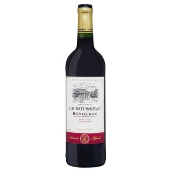 Вино CH Rousseau Rouge Sec Bordeaux красное сухое 12.5% 0,75л - купить, цены на NOVUS - фото 1