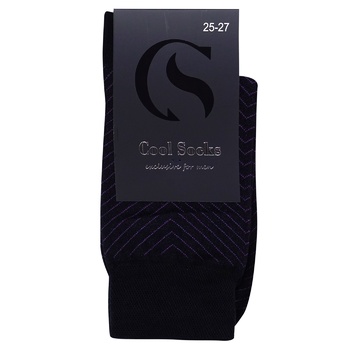 Cool Socks Zigzag Men's Black-purple Socks Size 25-27 - buy, prices for NOVUS - photo 1