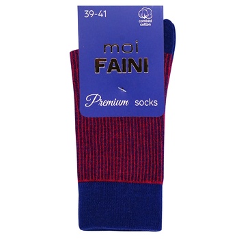 Moi Faini Jacquard Stripes Men's Blue-crimson Socks Size 39-41 - buy, prices for - photo 2
