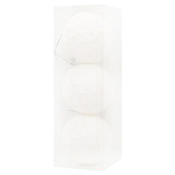 White Christmas Balls with Pattern 3pcs - buy, prices for  - photo 2