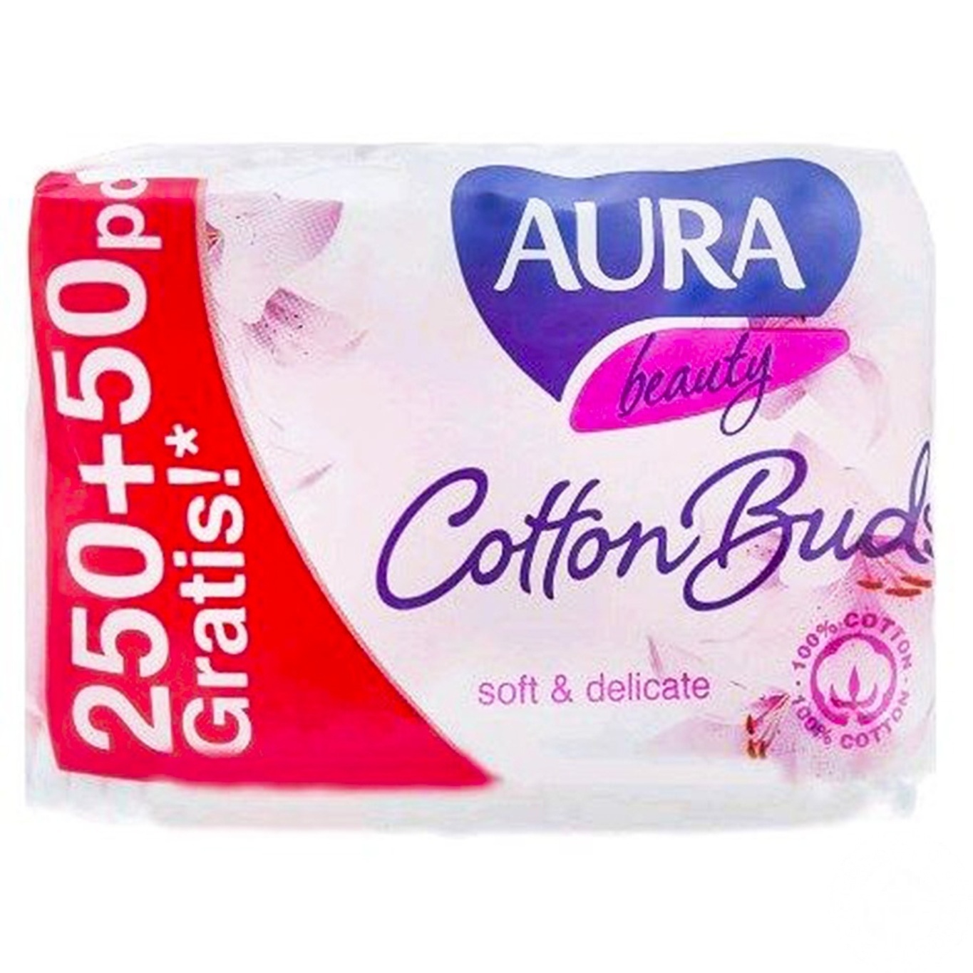 

Палочки ватные Aura Beauty 250 + 50шт