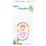 Свічка для торта кольорова Цифра 9
