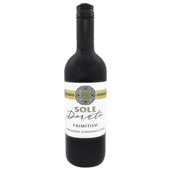 Вино Sole Dorato Primitivo IGP Puglia червоне сухе 0,75л - купити, ціни на Ідеал - фото 1