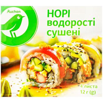 Норі Auchan водорості сушені 4 листа 12г