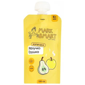 Пюре фруктовое Mark&Mart Запеченное яблочко и грушка 120г - купить, цены на КОСМОС - фото 1