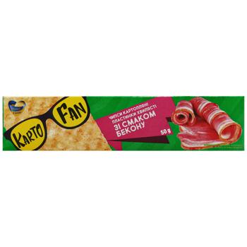 KartoFun Wavy Potato Chips with Bacon Flavor 50g - buy, prices for Auchan - photo 2