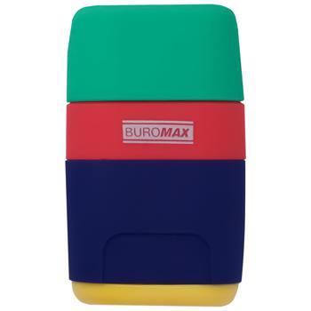 Buromax Rainbow Rubber Touch Sharpener with Container and Eraser - buy, prices for - photo 2