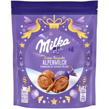 Шоколад молочный Milka в форме шариков с начинкой 90г - купить, цены на ЕКО Маркет - фото 1