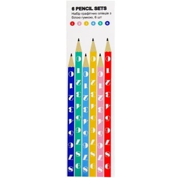 ID Set of graphite pencils with an eraser 6pcs - buy, prices for METRO - photo 1