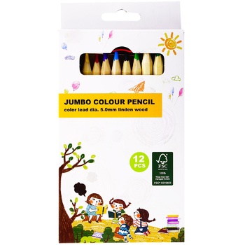 Jumbo Set of Colored Pencils with Chunk 12pcs - buy, prices for METRO - photo 1