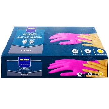 Metro Professional Gloves nitrile pink size L 100pcs - buy, prices for METRO - photo 1