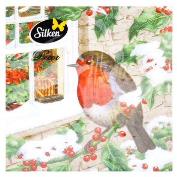 Silken HP Table Napkins Bullfinch at Window 33x33cm 18pcs