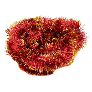 Red and Gold Tinsel Christmas Decoration 50mm 2.6m - buy, prices for MegaMarket - photo 1