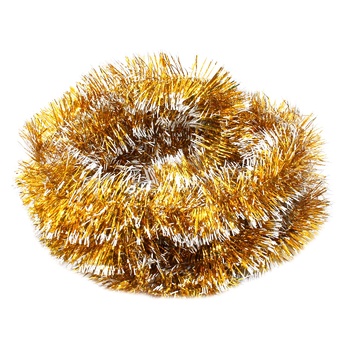 Gold and White Tinsel Christmas Decoration 50mm 2.6m - buy, prices for - photo 1