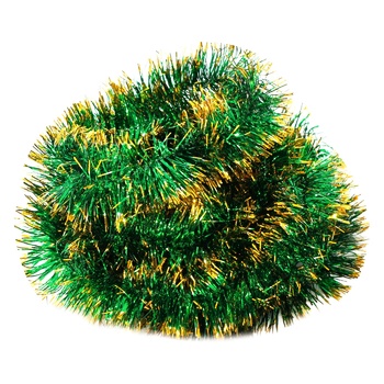 Green and Gold Tinsel Christmas Decoration 50mm 2.6m - buy, prices for MegaMarket - photo 1