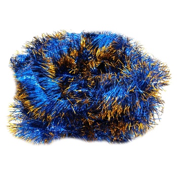 Blue and Gold Christmas Tinsel Decoration 70mm 2.6m - buy, prices for - photo 1