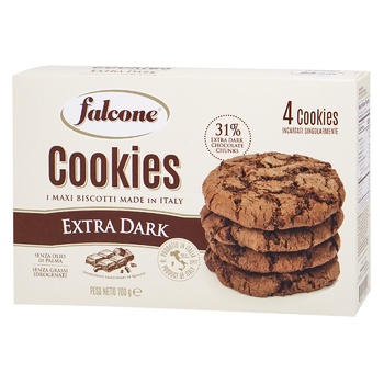 Falcone with Black Chocolate Pieces Cookies 200г - buy, prices for NOVUS - photo 1