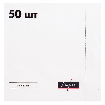 Margo White Two-Ply Paper Napkins 33х33cm 50pcs - buy, prices for NOVUS - photo 1