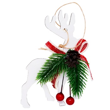 White Deer with Decor Decoration 11.5x7cm