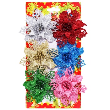 Colored Flowers Christmas Decorations 6pcs - buy, prices for COSMOS - photo 1