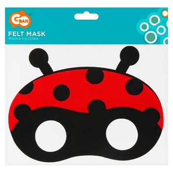 Маска детская карнавальная из фетра Божья коровка 18,5х14см - купить, цены на КОСМОС - фото 1