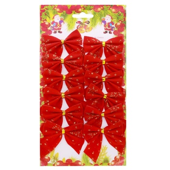 Набор бантиков красных 12шт - купить, цены на КОСМОС - фото 1