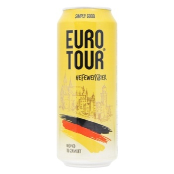 Пиво Eurotour Hefeweissbier світле 5% 0,5л - купити, ціни на МегаМаркет - фото 1