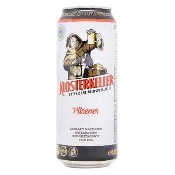 Пиво Klosterkeller Pilsener светлое 5% 0,5л - купить, цены на Восторг - фото 1