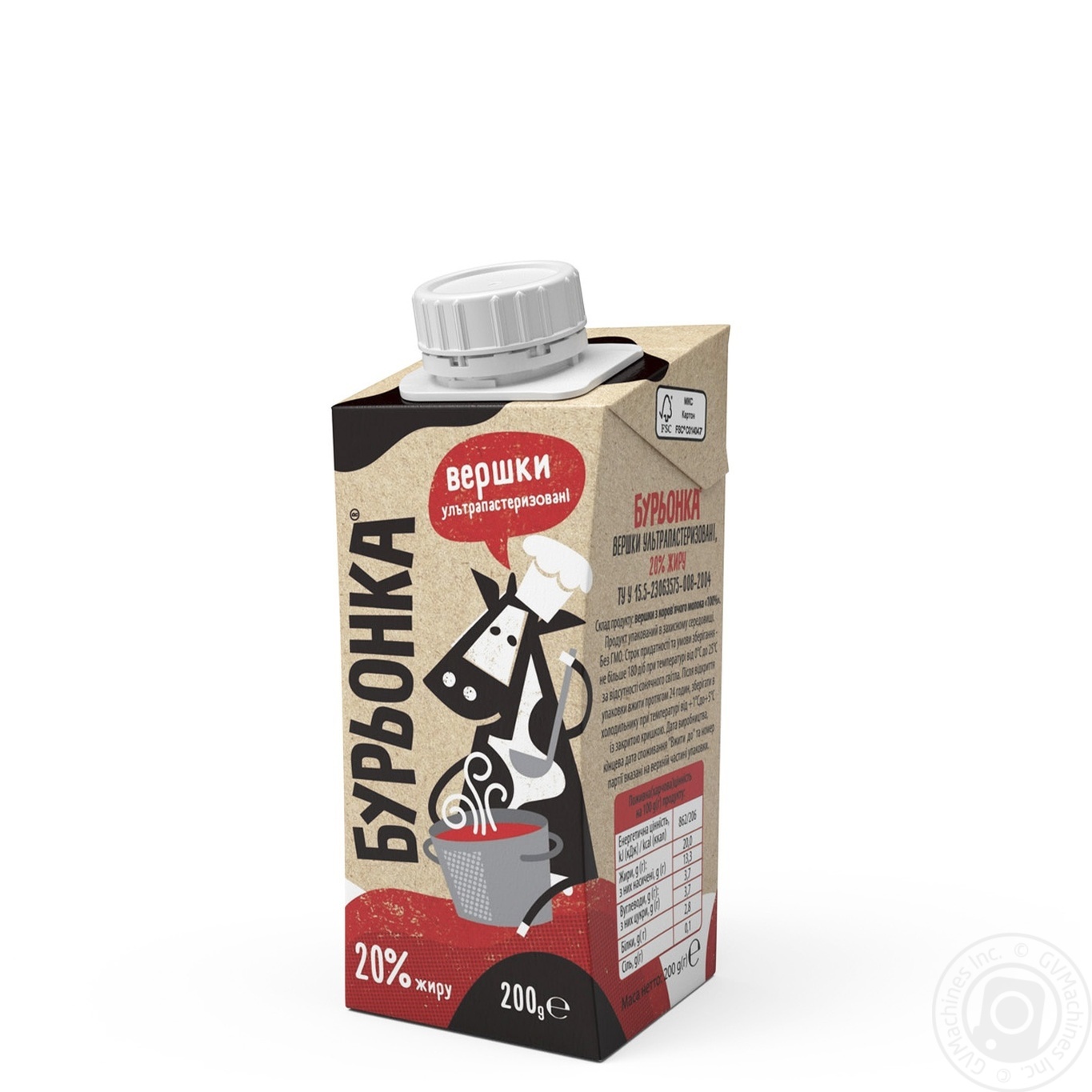 

Сливки Буренка 20% 200г
