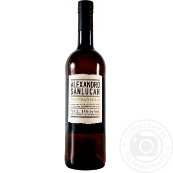 Вино Alexandro Sanlucar Manzanilla біле сухе 15% 0,75л - купити, ціни на ULTRAMARKET - фото 1